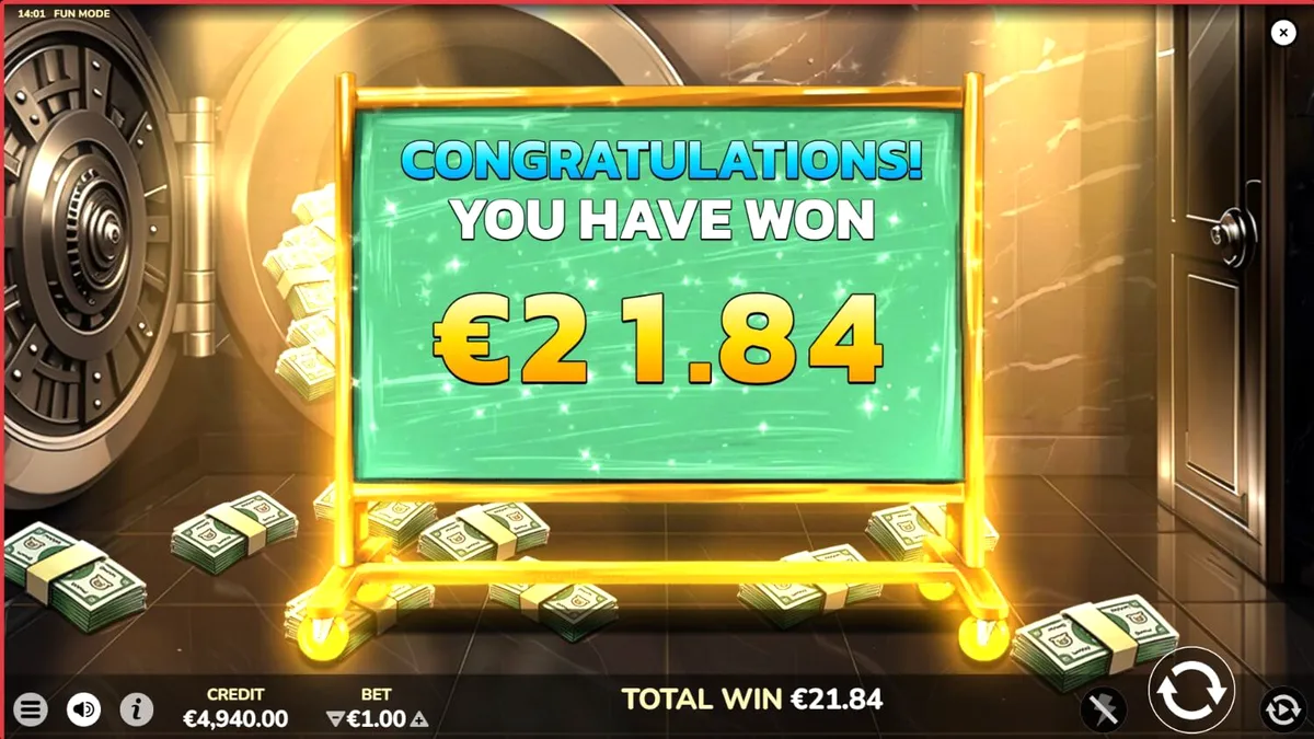 Mr. Porky Bankster 10,000 Ways slot machine interface na may temang Wall Street at gintong piggy bank.